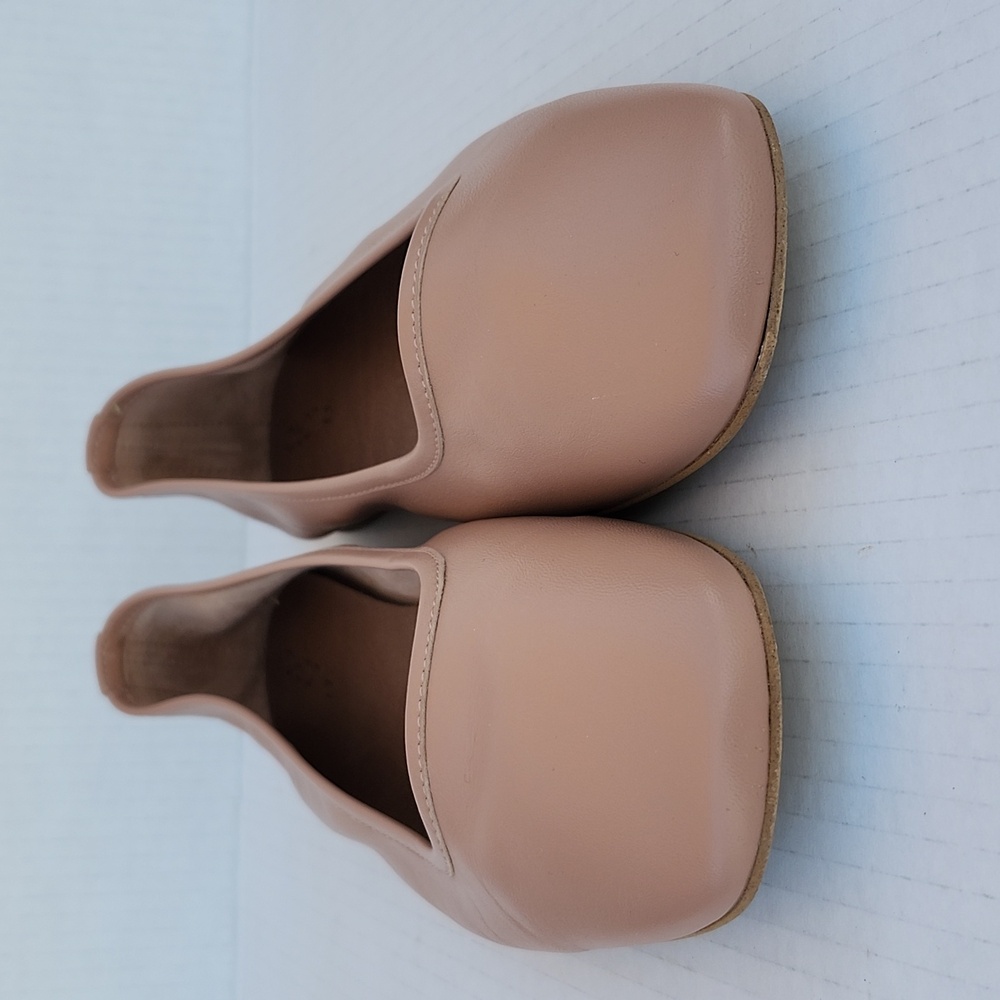Pilcro Blush Pink Leather Square-Toe Ballet Flats - Picture 2 of 8